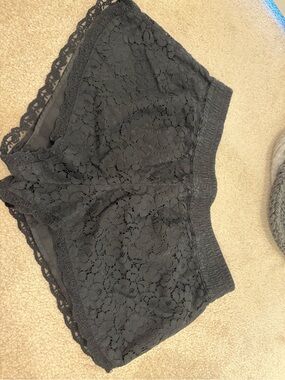 Talula Black Floral Lace Lounge Shorts
